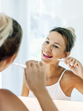 brushing and flossing